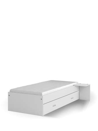 Bett 90x200 niedrig Young White