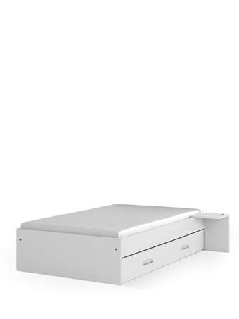 Bett 120x200 niedrig Young White