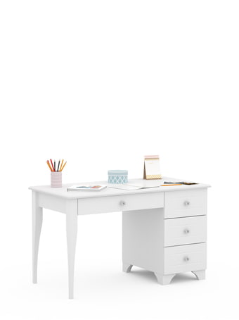 Schreibtisch 120 rechts ReStyle White Crystal