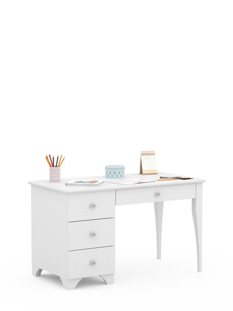 Schreibtisch 120 links ReStyle White Crystal