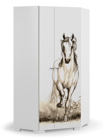 Eckschrank Horse White