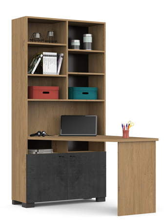 Schreibtisch-Regal links Concrete Oak