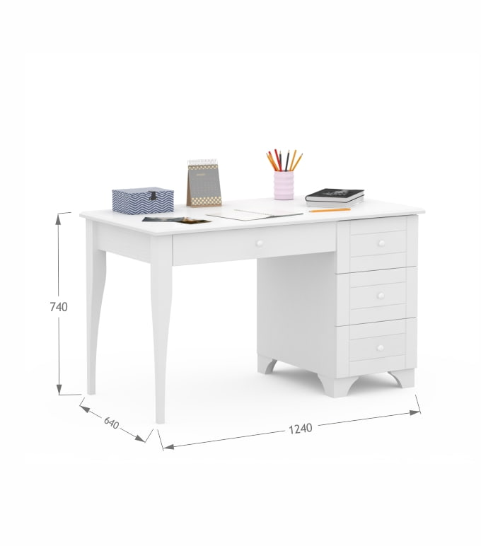 Biurko 120 prawe Vibe White