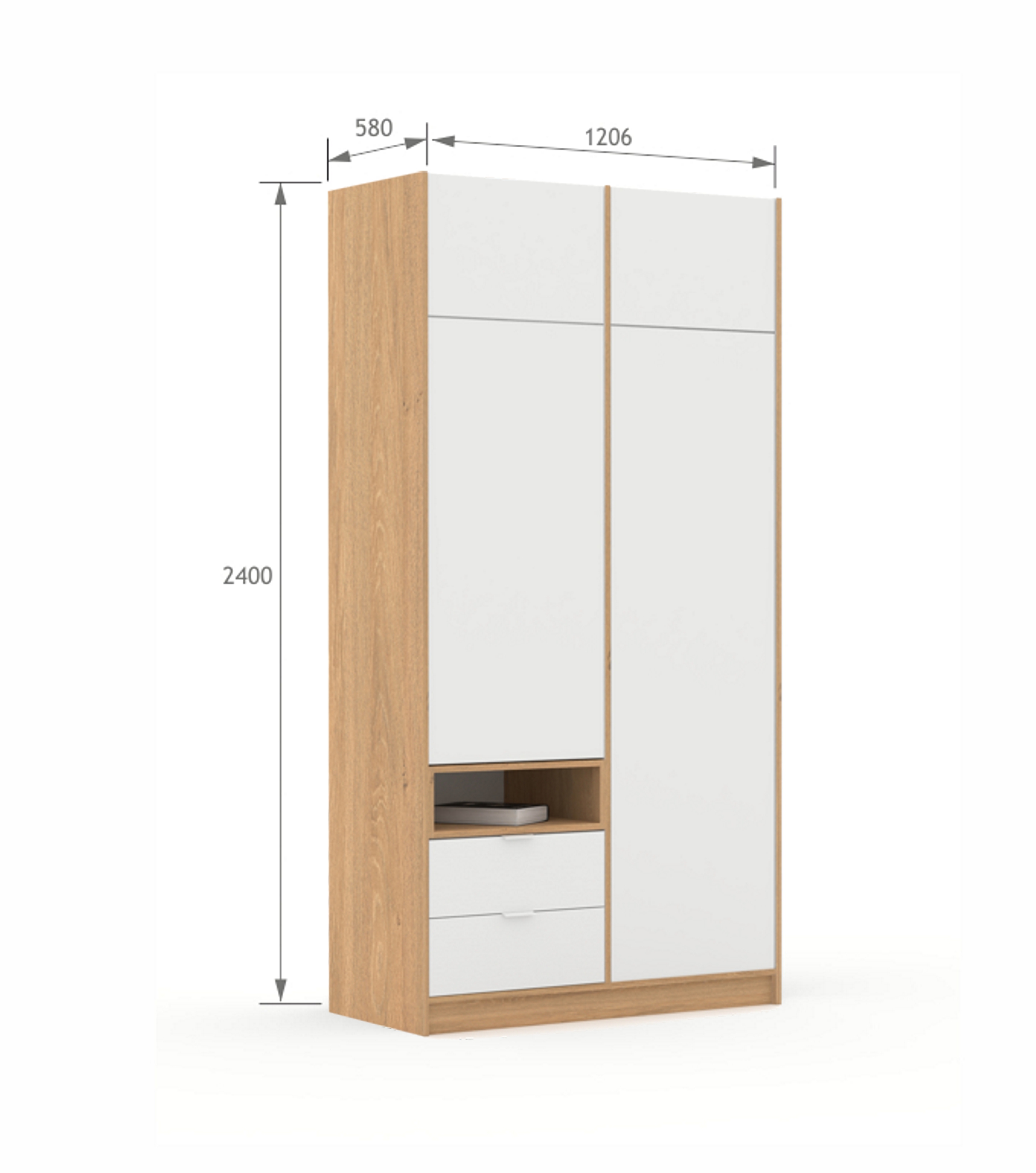 Szafa 120-2-60/240 White Oak