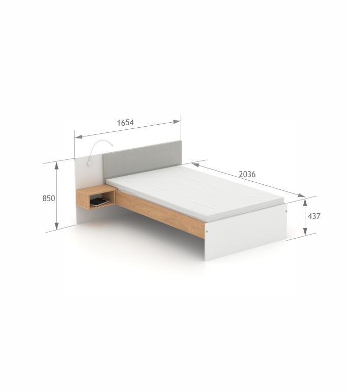 Łóżko SN-120 White Oak