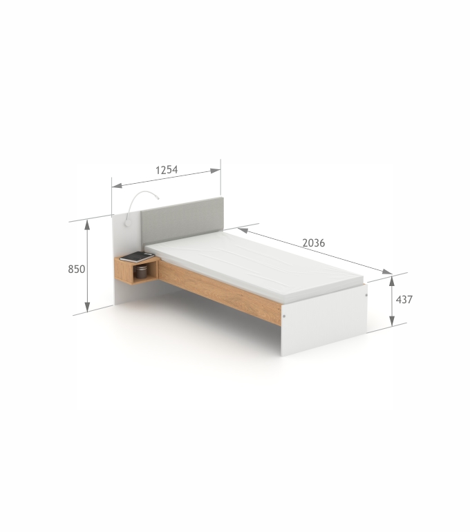 Łóżko SN-90 White Oak